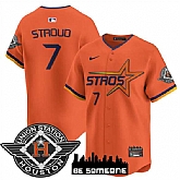 Men's Houston Astros #7 C.J. Stroud Orange 2025 City Connect Limited Stitched Jersey Dzhi,baseball caps,new era cap wholesale,wholesale hats